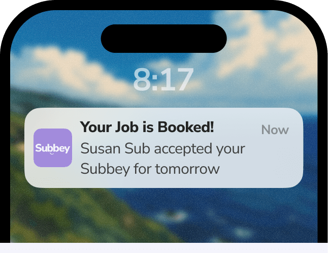 An available sub confirms