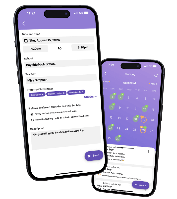 The Subbey app makes scheduling a sub easy
